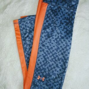 Under Armour Blue and Orange Leggings with Stretchy Fit